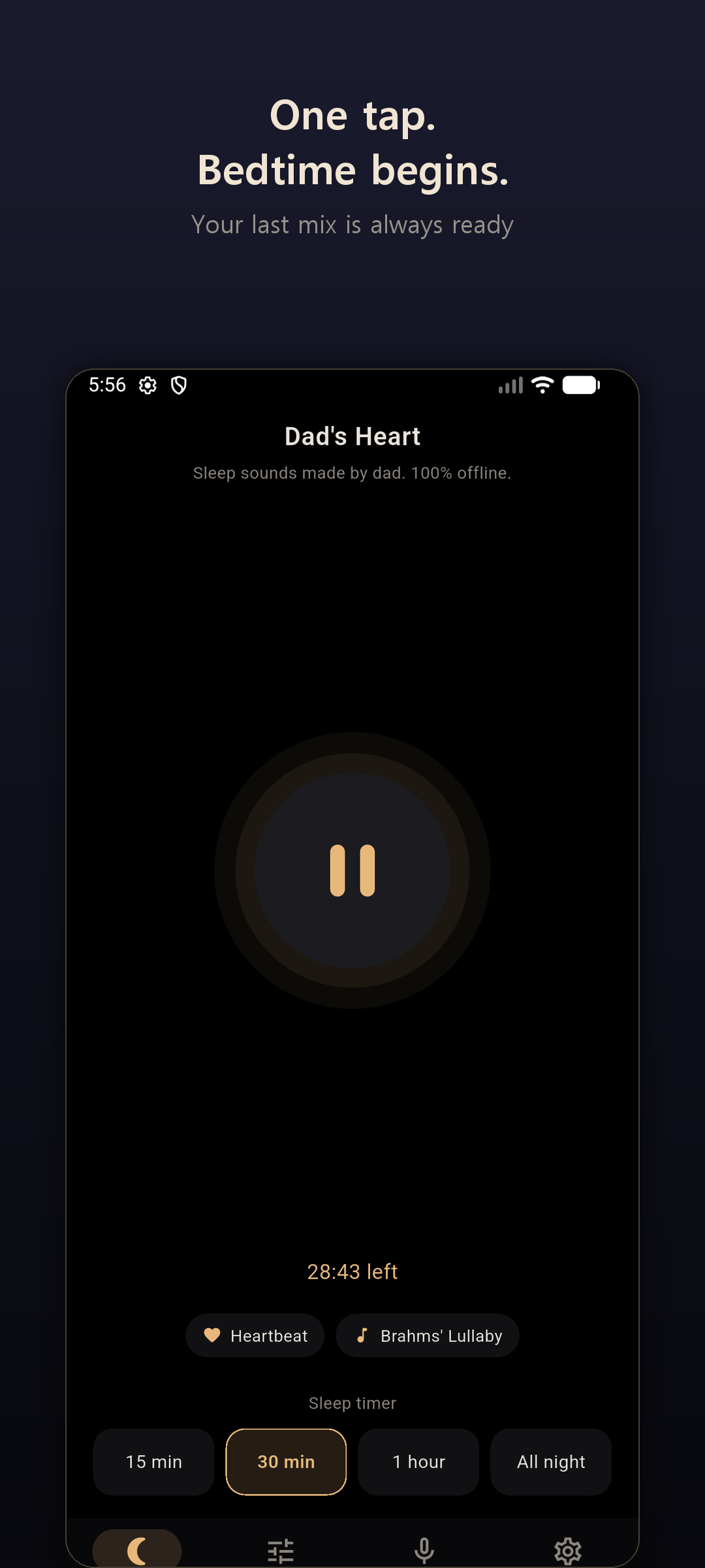Dad's Heart home screen